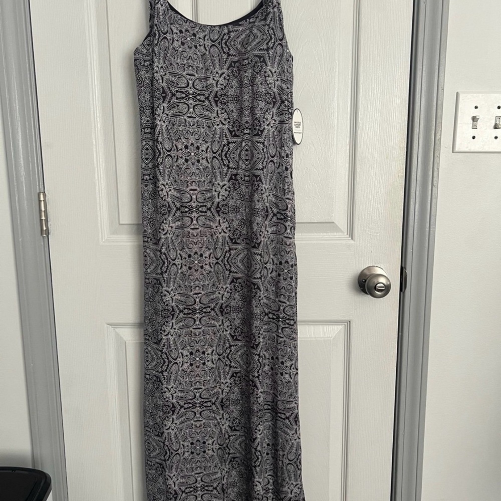 Soma Black and Gray Patterned Maxi Dress